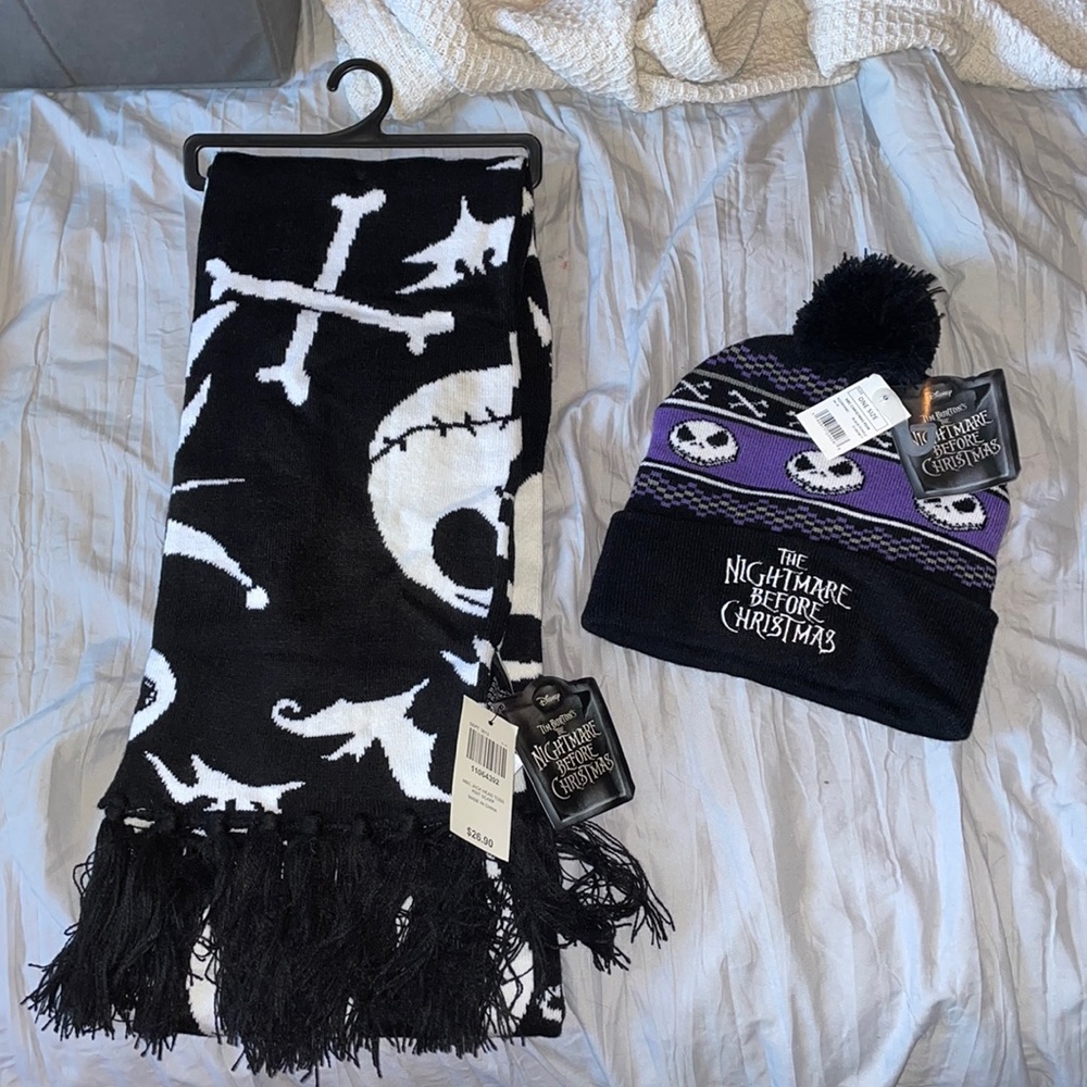 Nightmare Before Christmas Beanie and scarf set